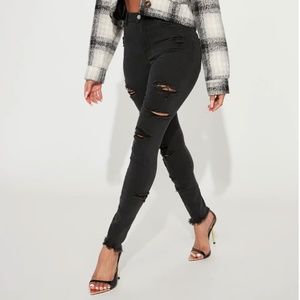 Stop And Stare Seamless Stretch Skinny Jeans - Black